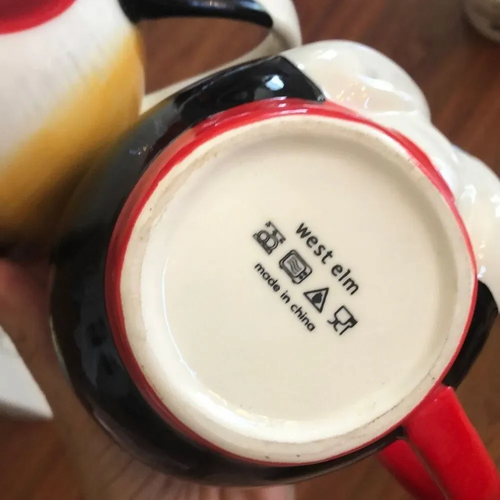 Cat and dog west elm mug set